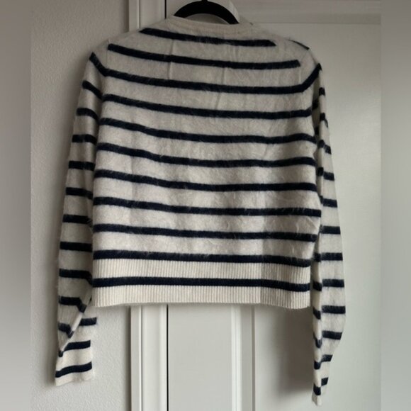 NWT J.Crew Brushed Cashmere Fitted Cardigan Sweater in Stripe - Picture 3 of 6
